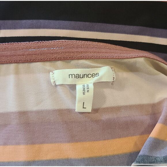 Maurices Pink Stripe Convertible Tube Top Hi-Low Maxi Dress, Size L (12-14) VGUC - Picture 6 of 7